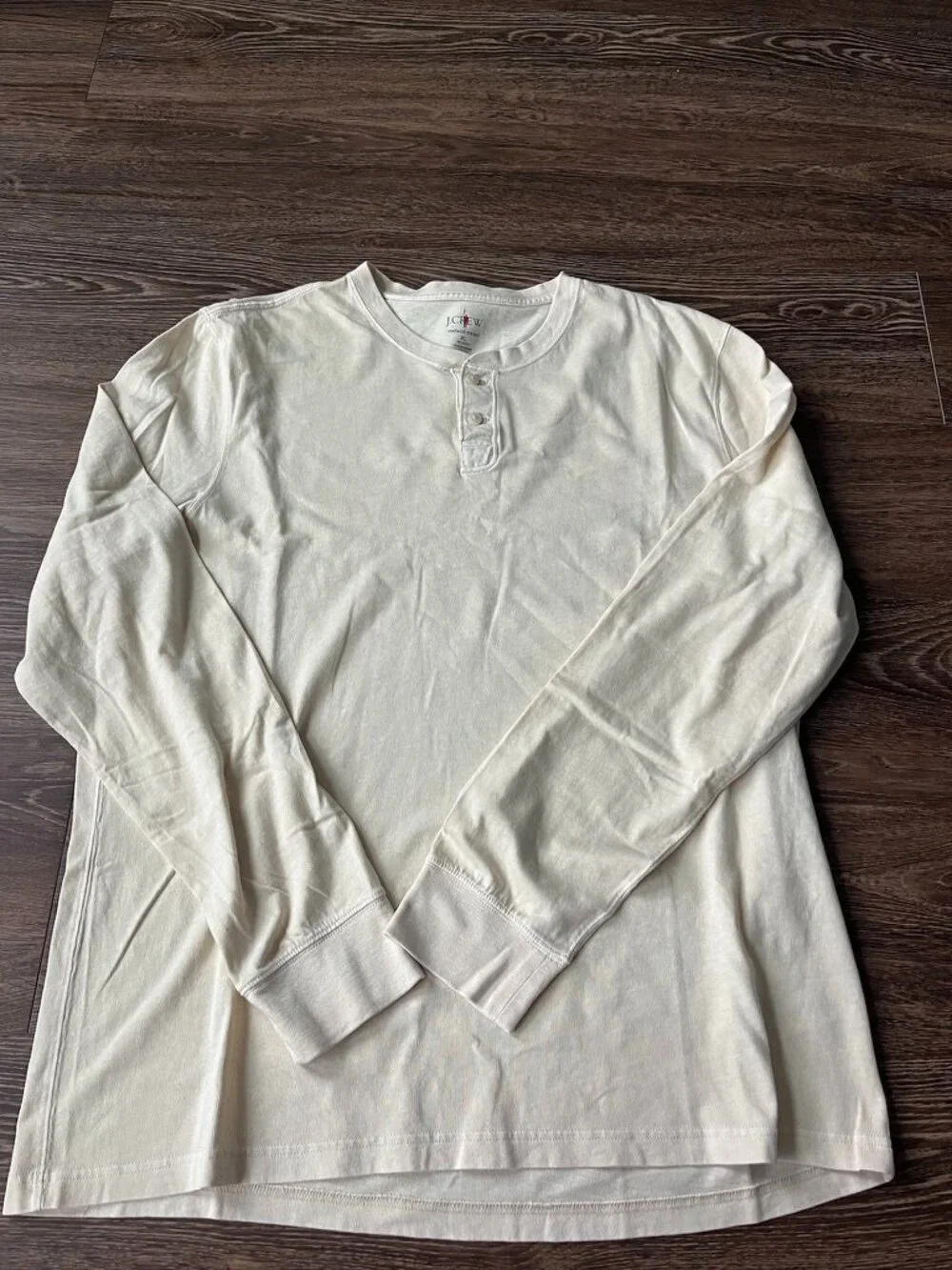 J. Crew Vintage-wash cotton henley Sz XL Stone Colorway Excellent Condition
